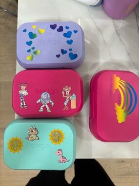Bentgo Kids Snack Box Set - Colorful Hearts, Rainbow & Characters